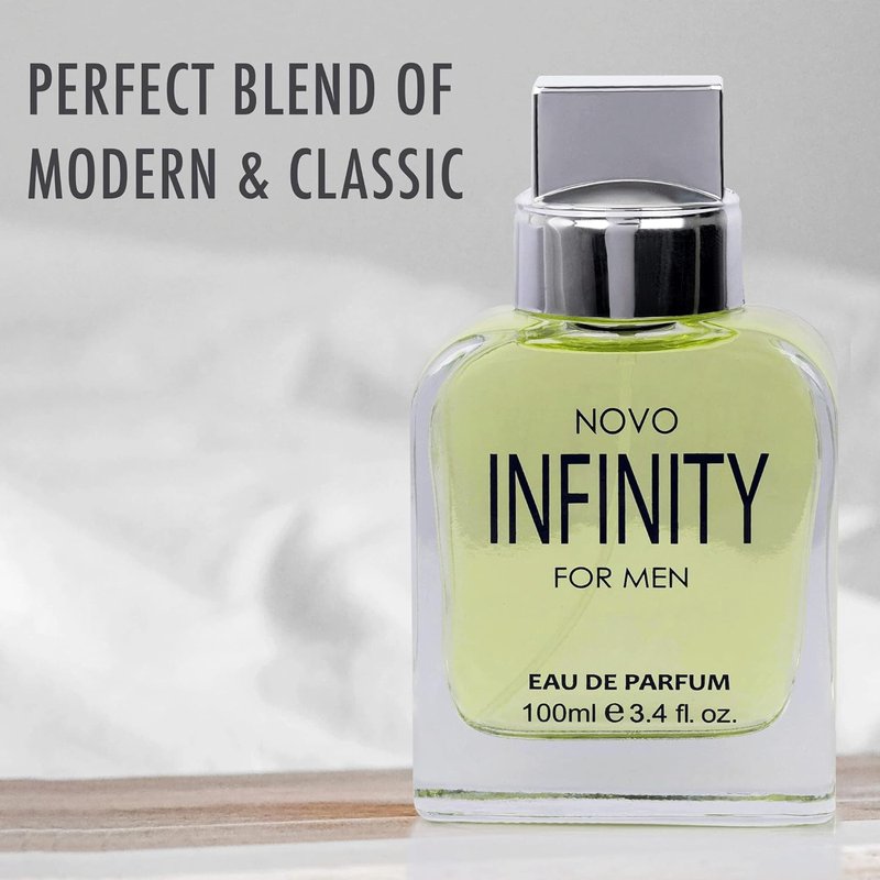 NovoGlow Infinity Eau De Parfum for Men - Refreshing Citrus & Floral Scent | 3.4 Fl Oz Perfect Gift Option