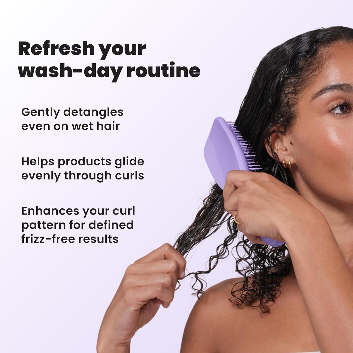 Tangle Teezer Ultimate Detangler Hair Brush - Reduces Frizz & Breakage for 3C to 4C Curly Hair | Purple Passion
