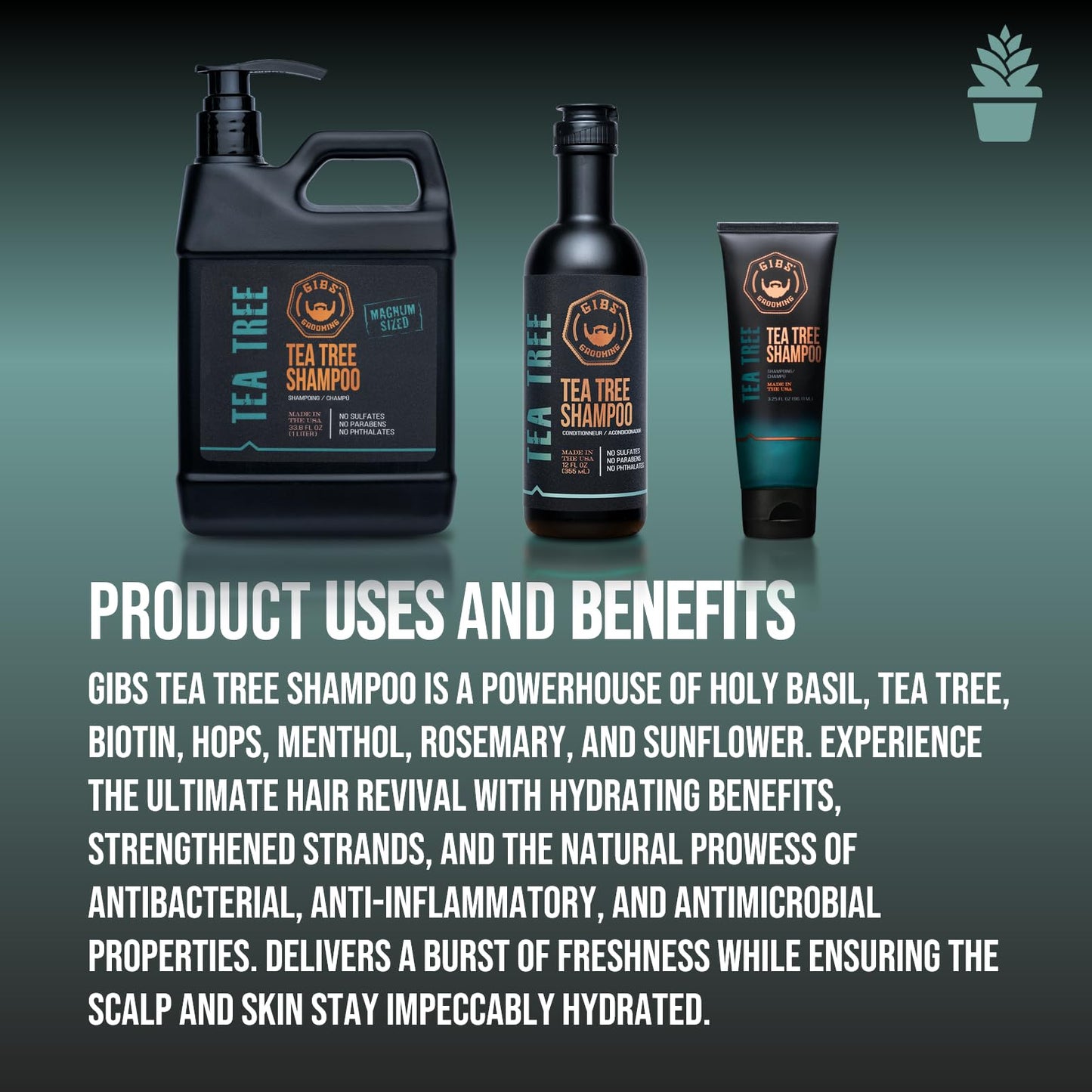 GIBS Grooming Tea Tree Shampoo, 33.8 fl. oz.