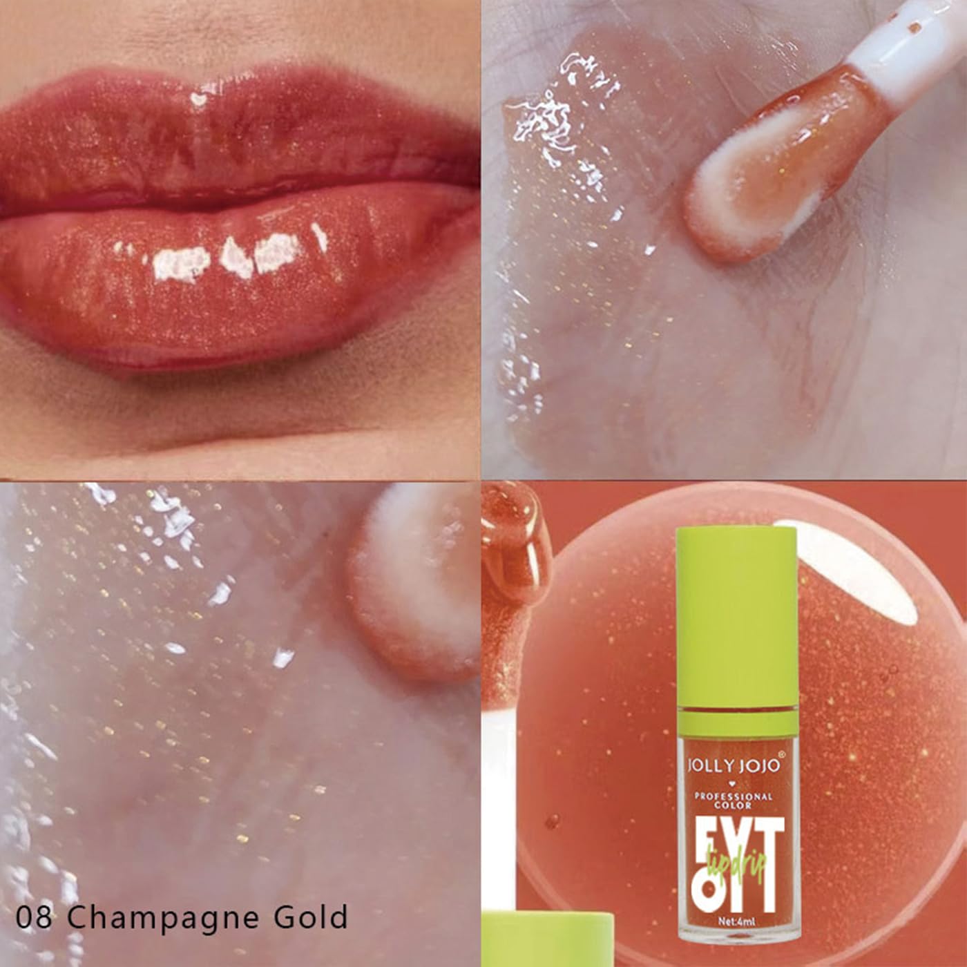 Lip Gloss Kits- 5 Colors Tinted Lip Glow Oil Set Plumping Lip Oil Hydrating Transparent Moisturizing Lip Gloss Kit Gift for Girl Women Lip Makeup Care