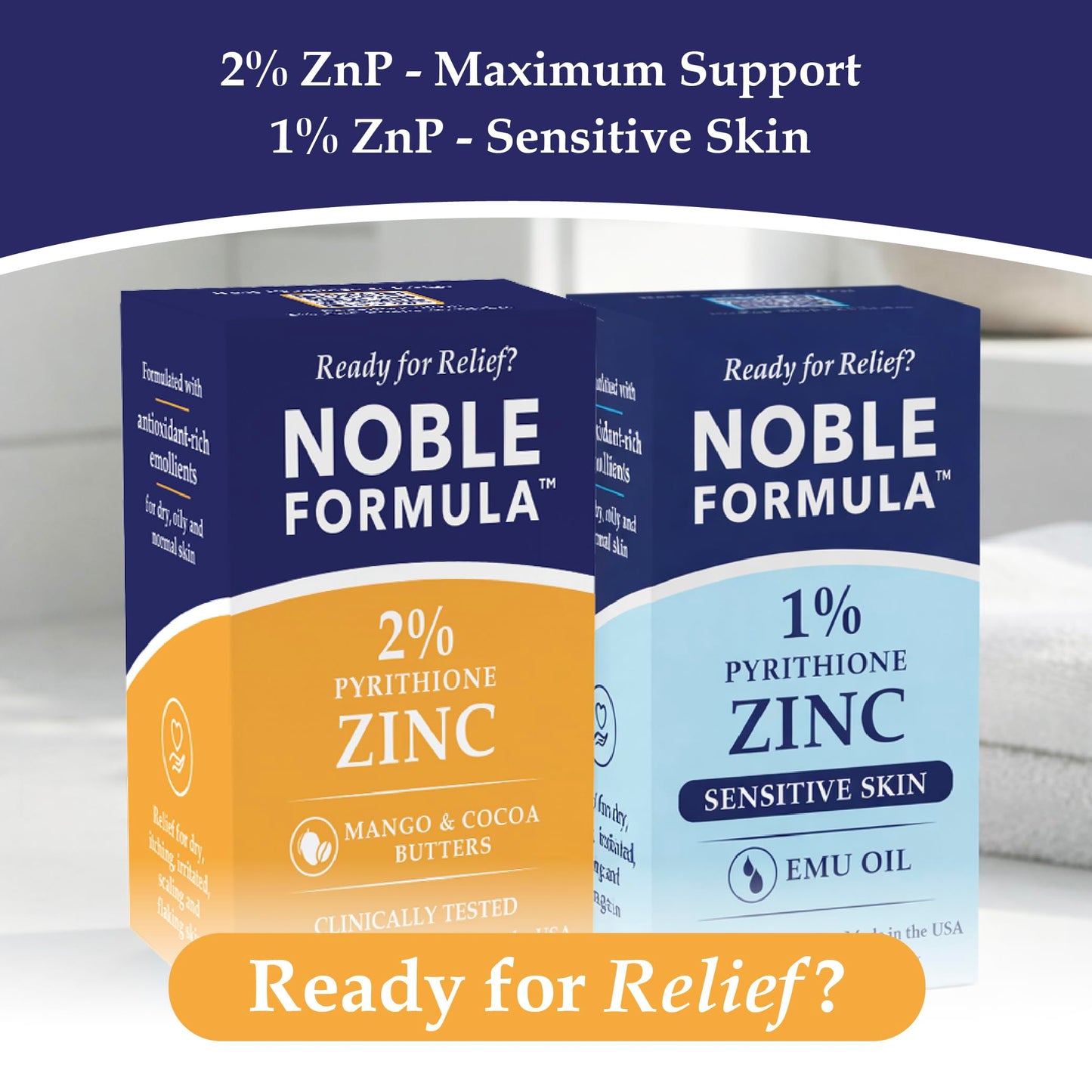 Noble Formula 2% Pyrithione Zinc Bar Soap for Flaky, Itchy Skin, 3 Bars