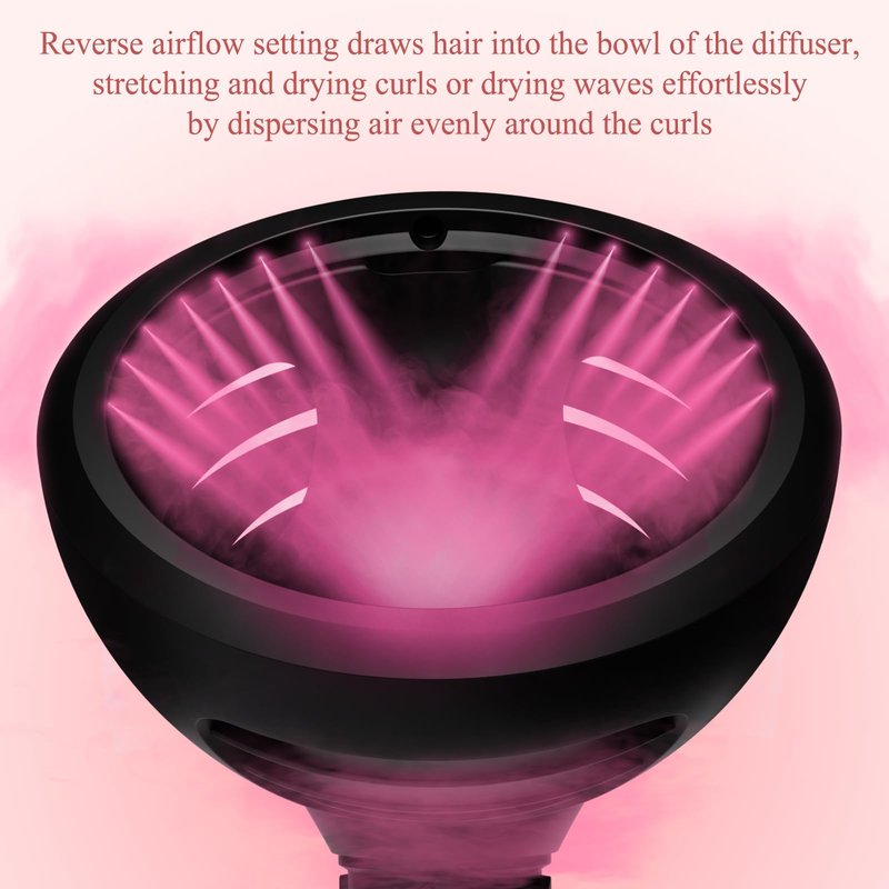 ZEPHBLOW Wave Curl Diffuser for Dyson Airwrap – Dome and Diffuse Modes for Curl Wave Hair, Hair Diffuser Attachment Compatible with Airwrap Styler HS01/05/08, Black