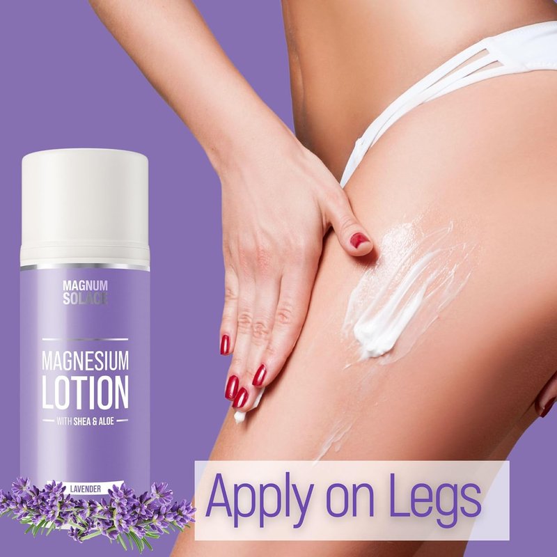 Magnum Solace Magnesium Lotion - Soothing Aloe & Shea Formula | Lavender Scented 8 oz