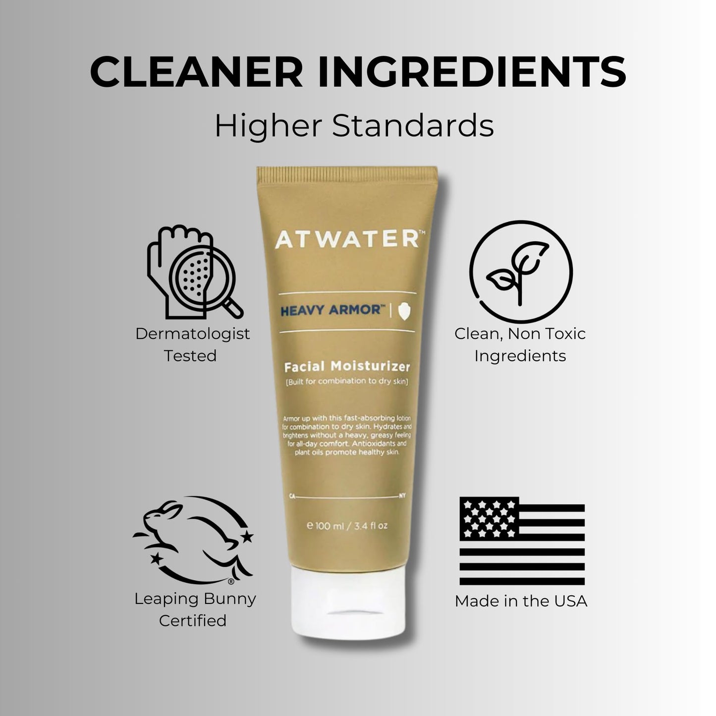 ATWATER Men's Intensive Face Moisturizer for Dry Skin, 3.4 oz