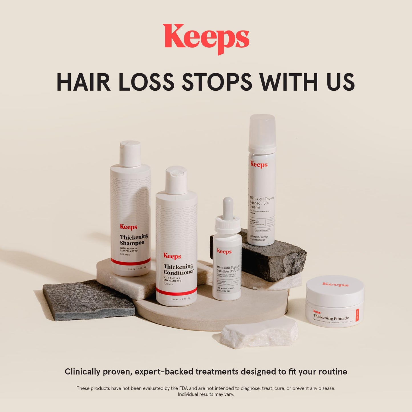 Keeps Extra Strength Minoxidil for Men Topical Aerosol Foam & Hair Growth Serum