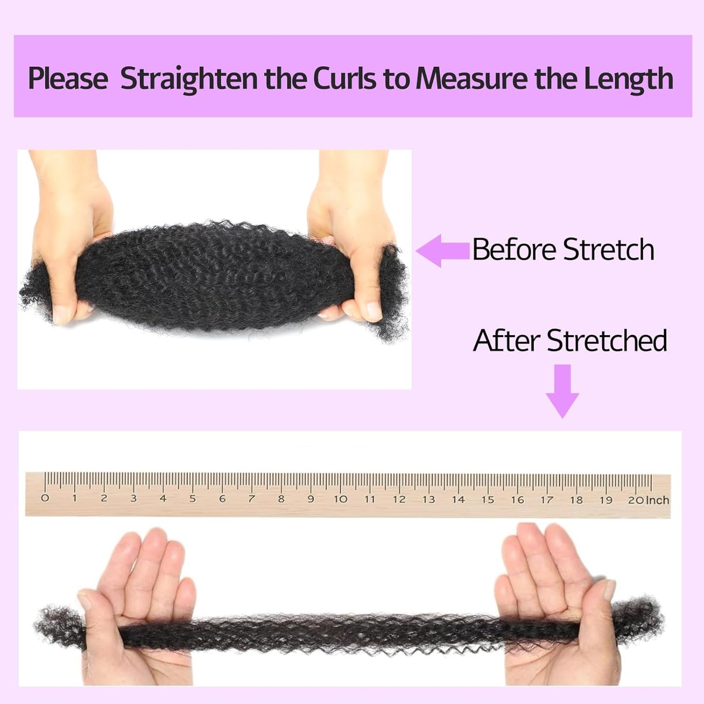 Afro Kinky-Curly Human Hair Bundles - 50g Braiding Extensions for Mini Twists & Dreadlocks | 1B, 16 Inch
