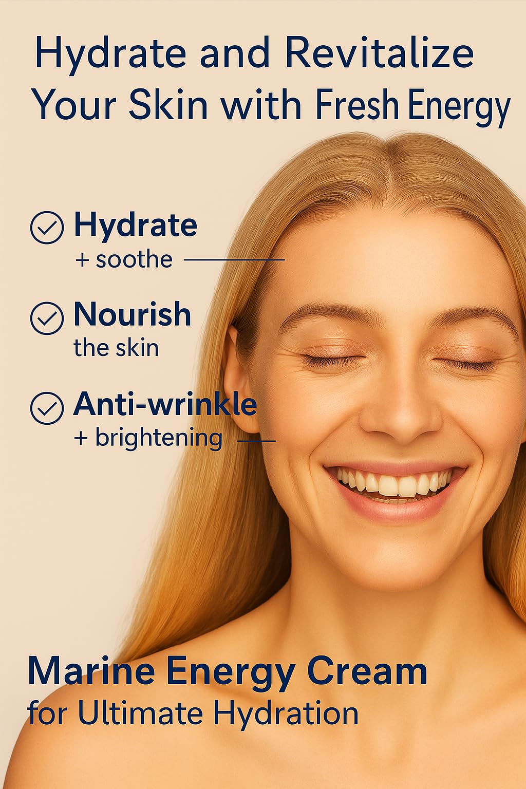 URIID Marine Energy Cream – Vegan Hydrating Face Moisturizer, Anti-Wrinkle & Brightening, Marine Algae & Deep-Sea Minerals, Lightweight Gel-Cream for All Skin Types – 75ml (2.53 Fl Oz)