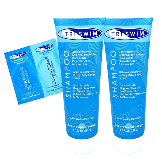 TRISWIM Chlorine Removal Shampoo - Gently Eliminates Chlorine & Salt Water Buildup | 8.5 Fl Oz | Pack of 2