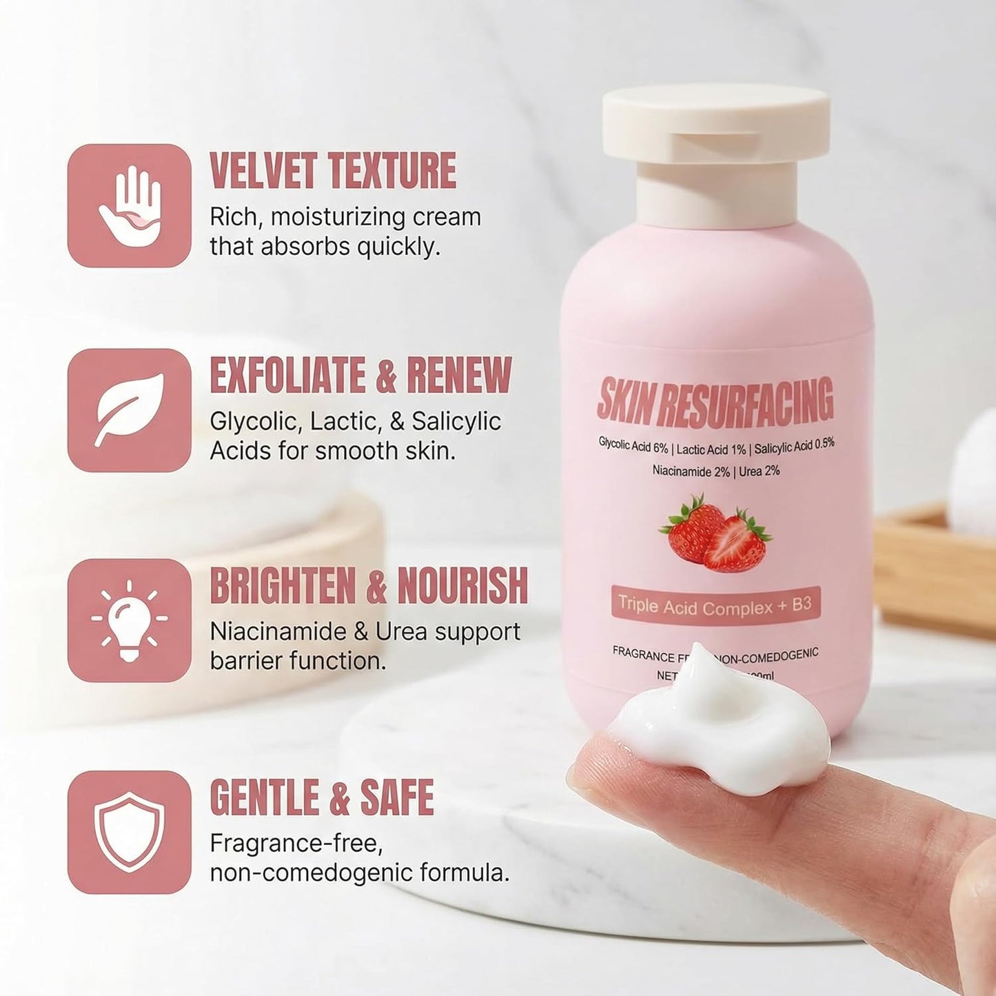 Strawberry Skin Treatment - Advanced Triple-Acid Cream for Keratosis Pilaris | Smooth & Resurface Skin (1)