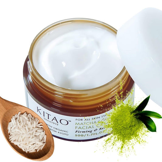 KITAO Anti Aging Face Cream for Women, Organic Face Moisturizer for Sensitive Skin with Matcha, Rice & Vitamin C | Retinol Face Cream, Japanese Skincare Face Moisturizing Cream for Dry Skin 1.7 Fl Oz