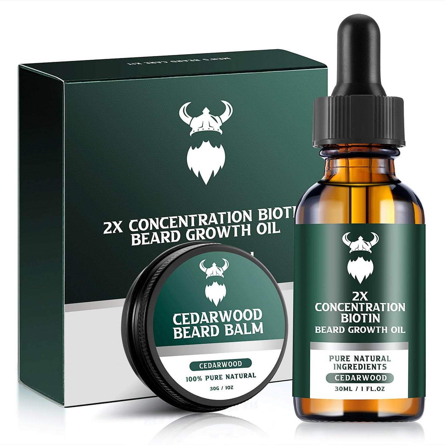 MistySprite Sandalwood Beard Growth Oil with 2X Concentration Biotin for Men and Cedarwood Beard Growth Oil with 2X Concentration Biotin for Men，Natural Ingredients & Thickens Facial Hair Growth