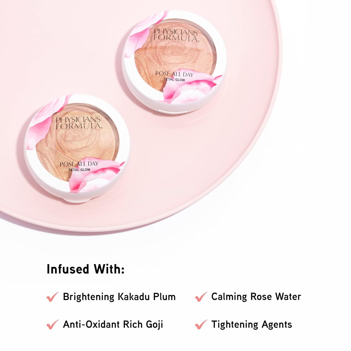 Physicians Formula Highlighter Blush Face Powder - Pink Petal Glow | Dermatologist Tested | Set of 2