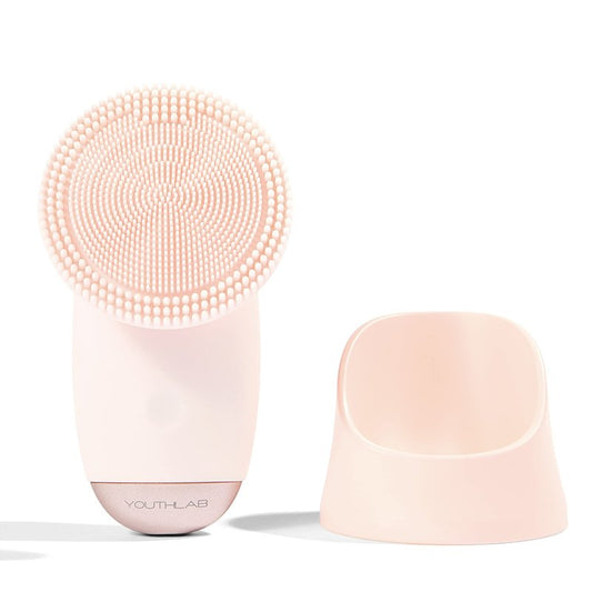 YOUTHLUX SoniGlow Silicone Face Scrubber/Facial Cleansing Brush – Electric Vibrating Skincare Scrubber Tool for Deep Pore Cleansing, Gentle Massage, Makeup Removal, Waterproof and Rechargeable (Pink)