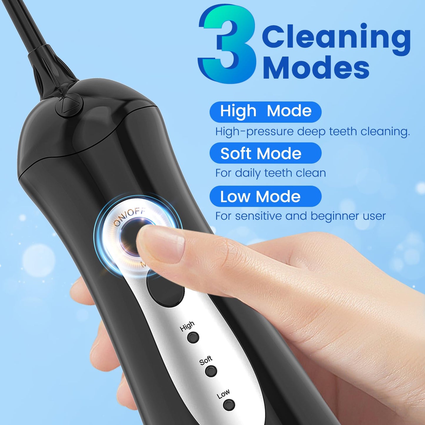 WellLeo Water Flossers for Teeth, Portable Oral Irrigator Rechargeable Water Dental Flosser Pick with High Pressure 5 Jet Tips, IPX7 Travel Water Flossing for Brace Teeth Cleaner Gum Care