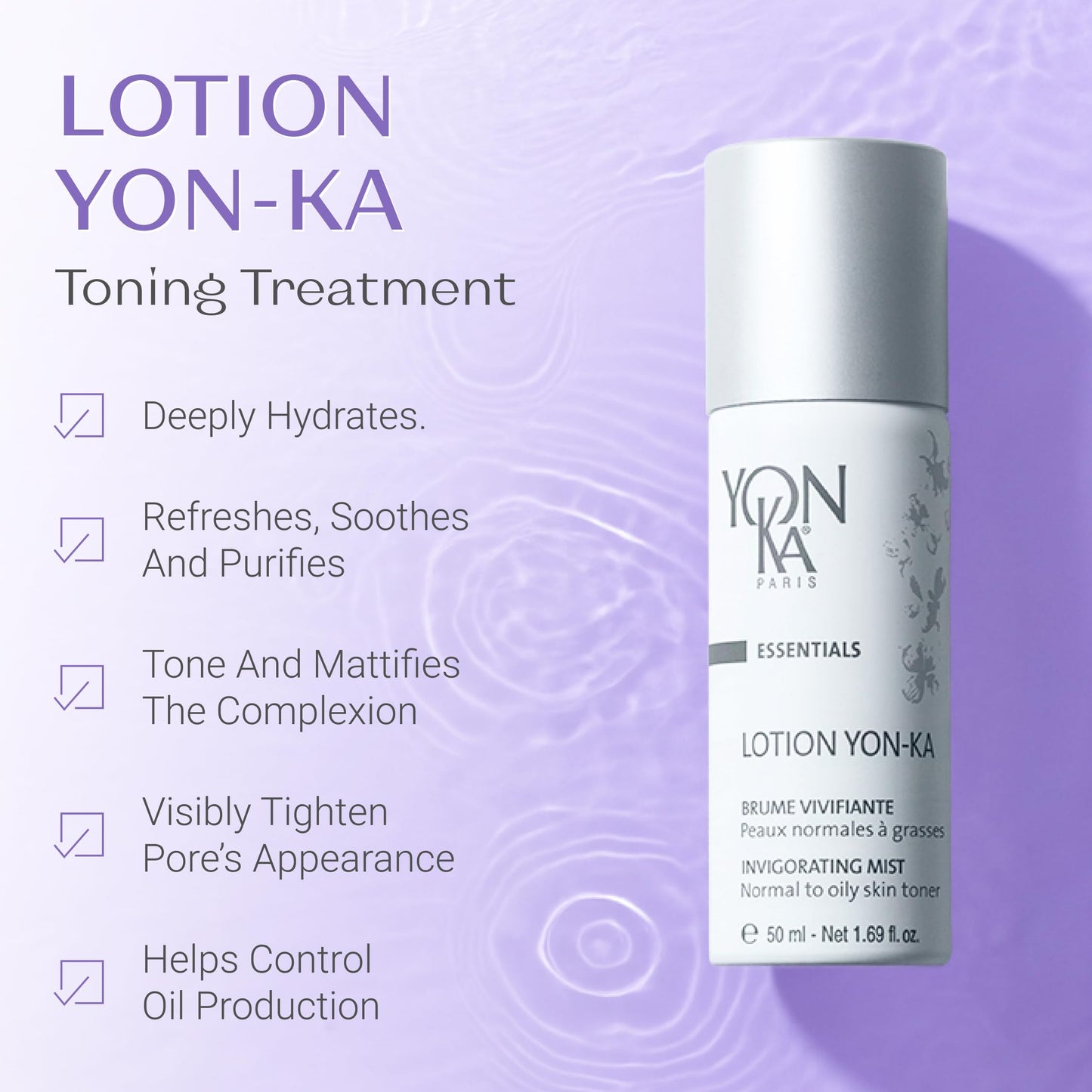 Yon-Ka Purity Travel Set, SOS Spot Roll-On, Eau Micellaire & Lotion Toner