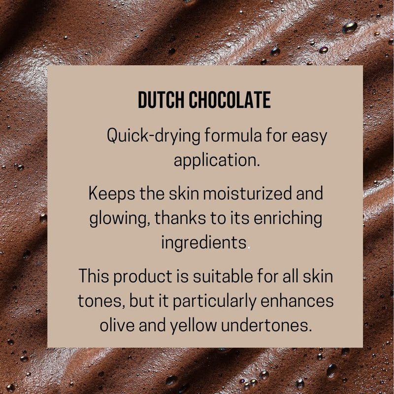 Dutch Chocolate Self Tanner Mousse - Violet Base for Natural Brown Tan | Vegan, Fast-Dry, Hydrating Formula