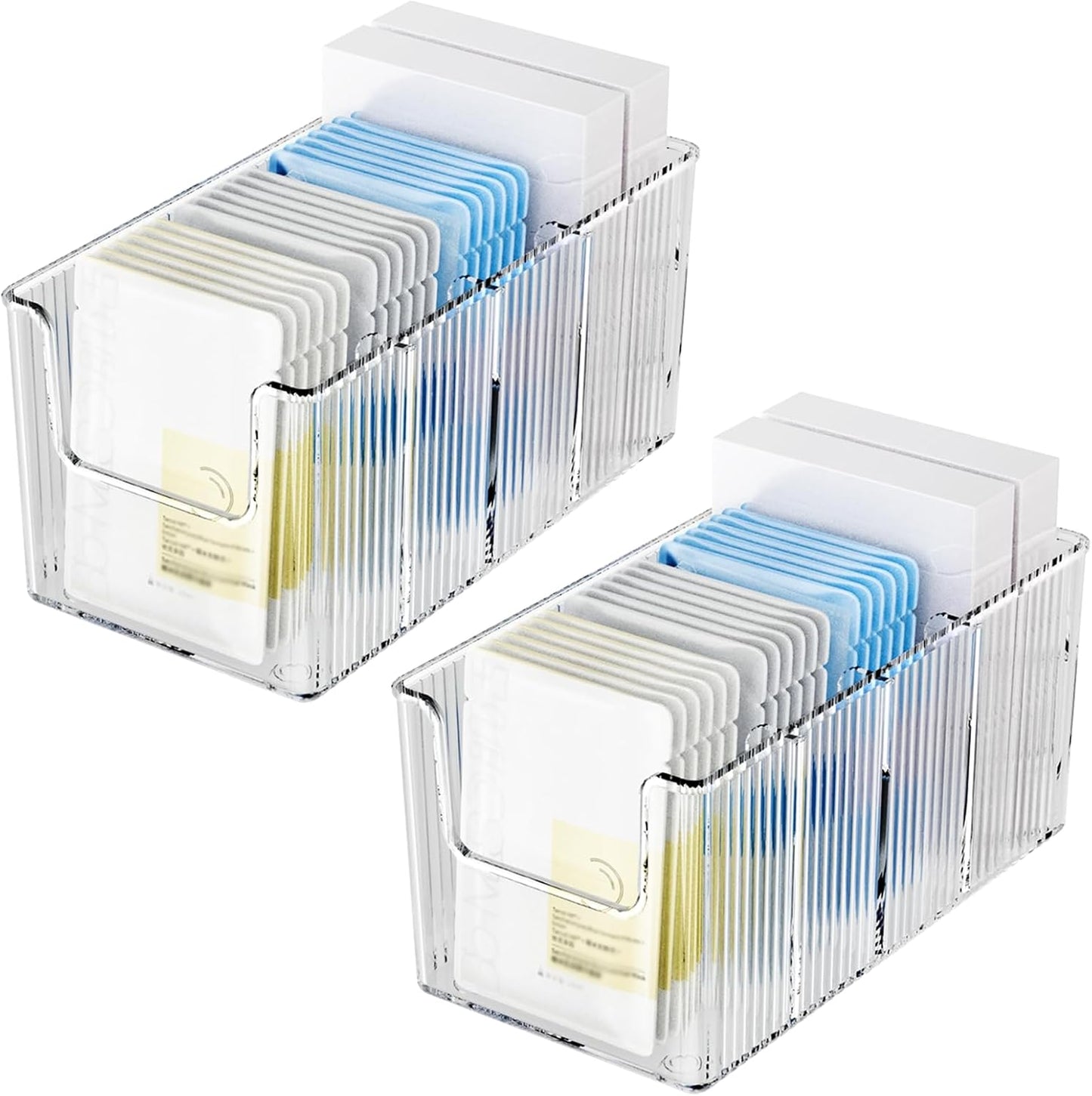 Acrylic Makeup Organizer - Extra Thick 2 Pack with Removable Dividers | Waterproof Storage for Cosmetics & Sheet Masks