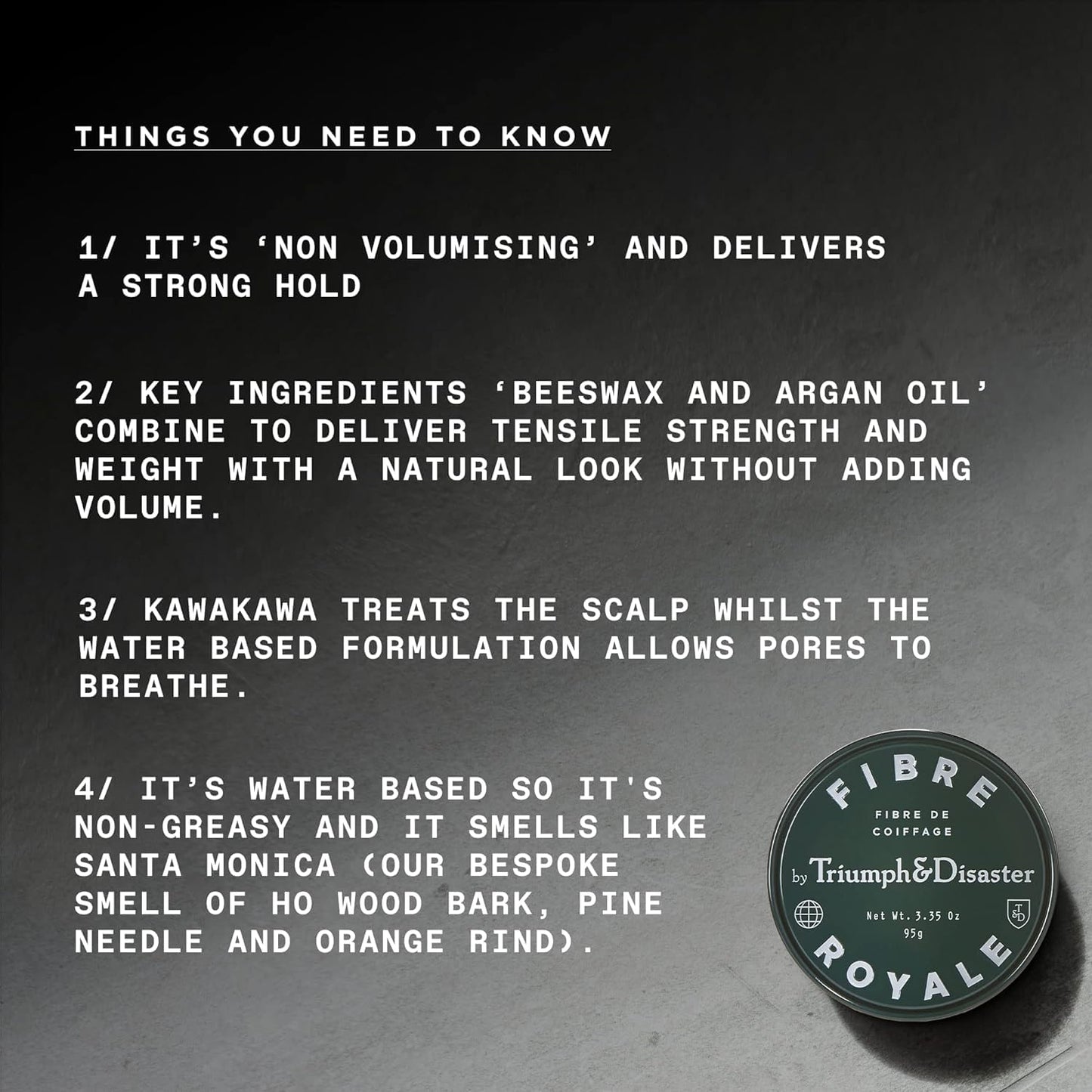 TRIUMPH & DISASTER Fibre Royale Hair Wax – Strong Hold Pomade for Thick Hair, Natural Finish Styling for Men & Women, 65g