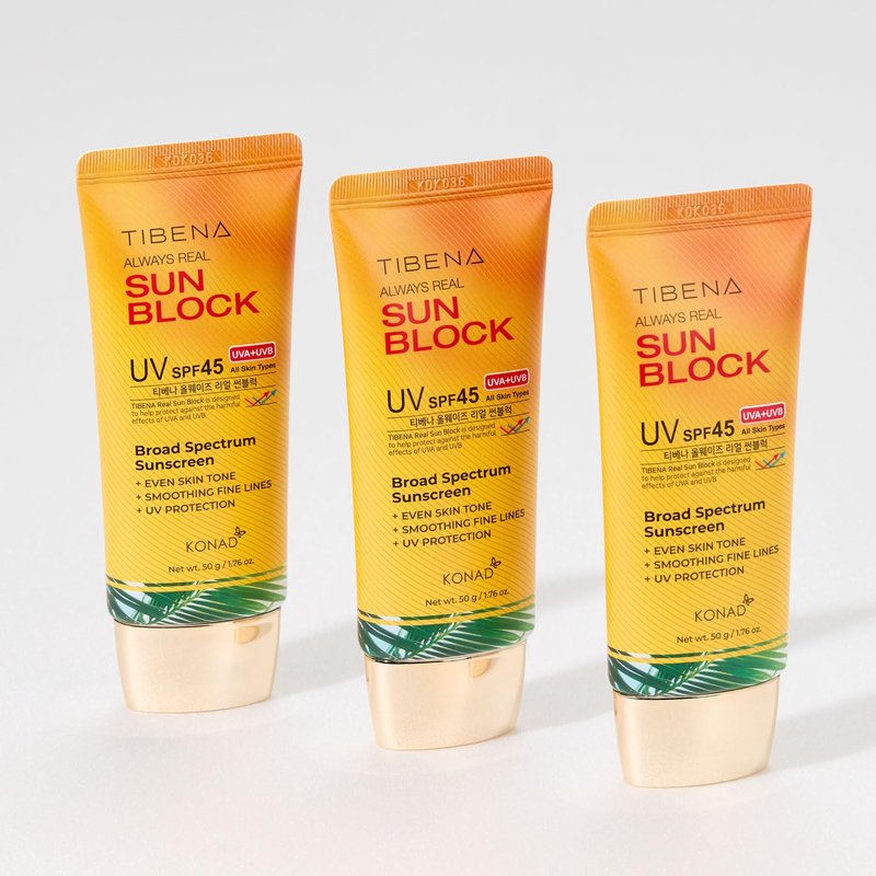 Always Real Sun Block SPF 45 - Lightweight Korean Face Sunscreen for Sensitive, Oily Skin | Non-Greasy, Fragrance-Free | 60g