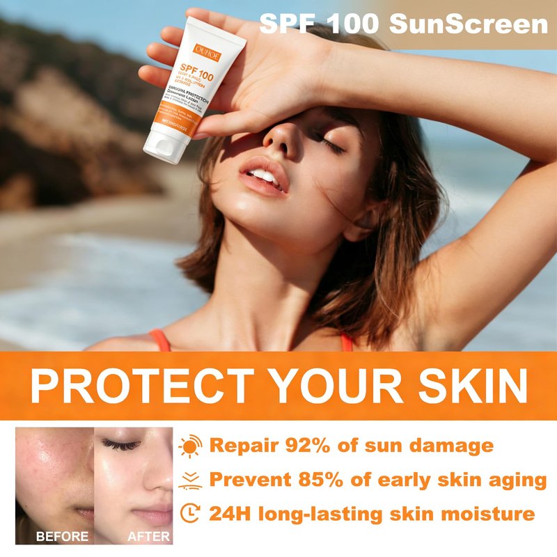 Antioxidant-Infused Sunscreen SPF 100 Broad Spectrum, Face & Body Oil-Free Oxybenzone-Free, Designed for Sun Sensitive Skin
