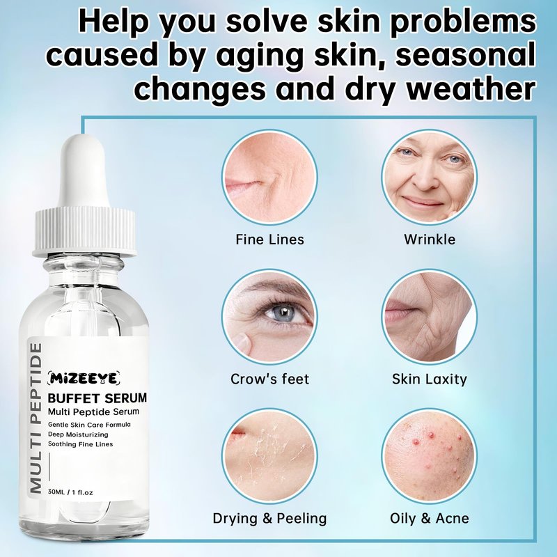 Peptides Serum For Face, 30ML Multi Peptide Face Serum For Anti-aging, Peptide Serum For Moisturizing.