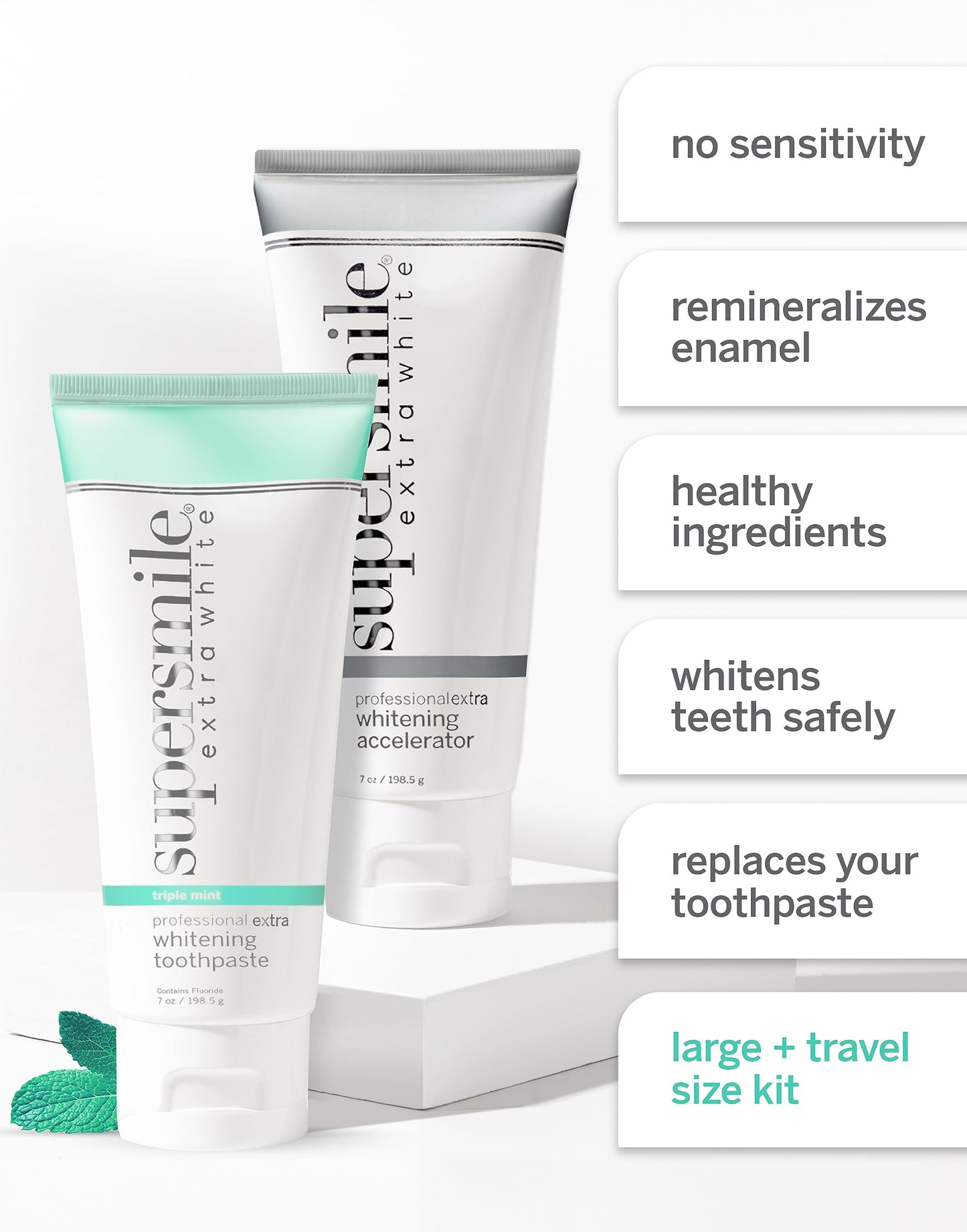 Supersmile Extra White Large & Small System with 2 Toothbrushes