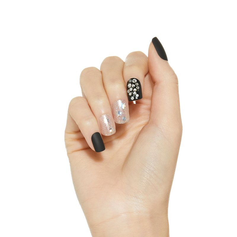 KISS Masterpiece One-Of-A-Kind Luxe Manicure – Short, Square - Show My Throne, Waterproof, Durable, Flexible, No Damage, Trendy & Intricate Nail Art From Home, Lasts Up to 7 Days | 30 Count