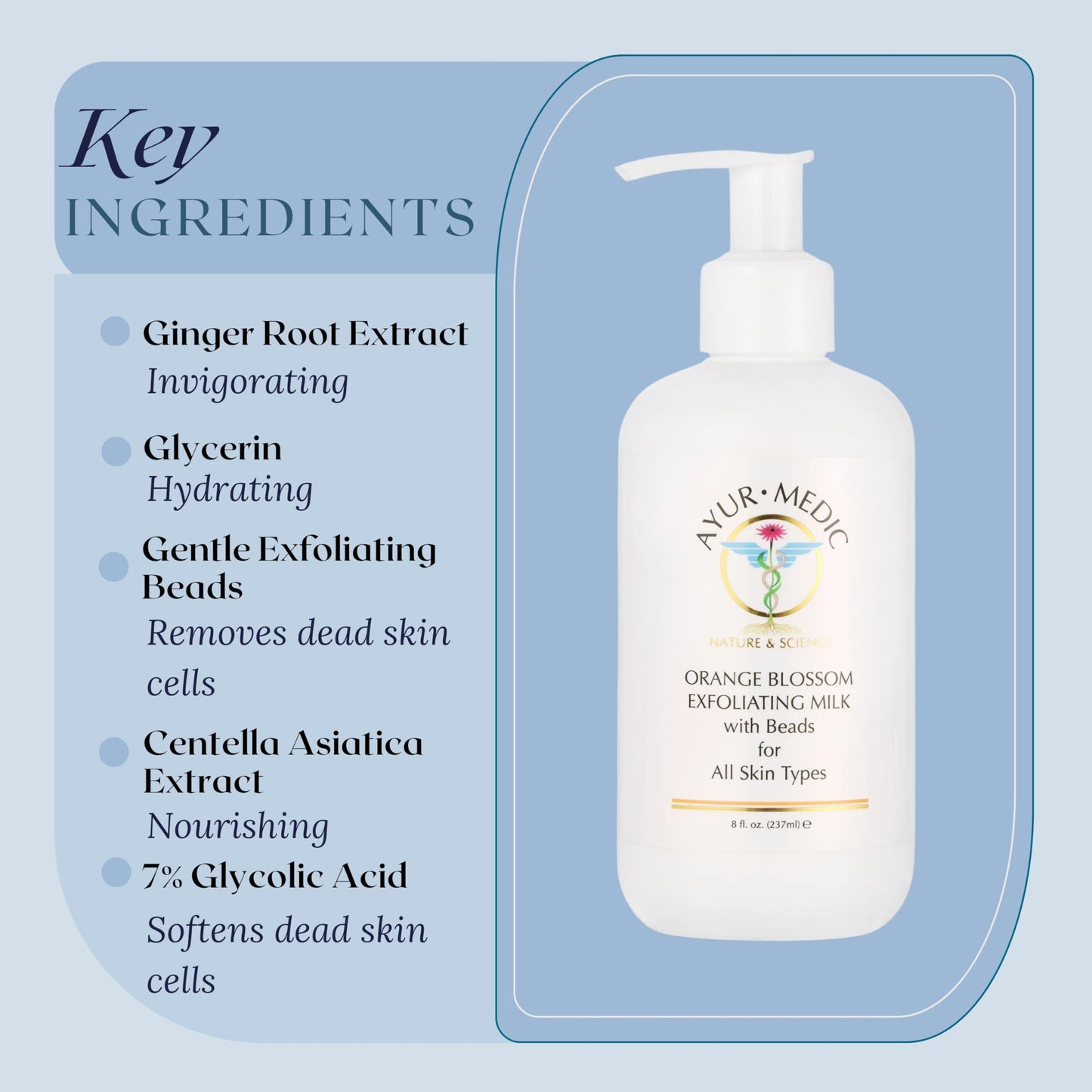 Ayur Medic Orange Blossom Exfoliating Cleansing Milk (8 oz)
