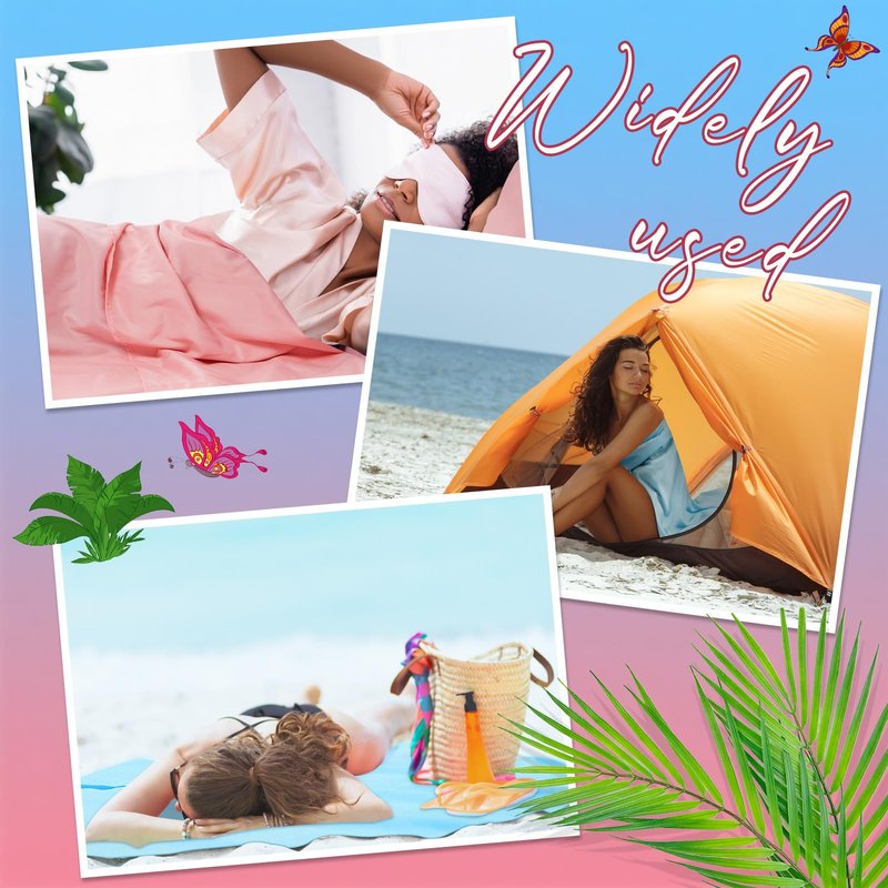 Irenare 2 Pcs Tan Sleep Sack Lightweight Breathable Tanning Body Self Tanners Sleeping Sac Protect Sheets from Dark Tanner for Bed Travel Sleeping Bag(Pink, Blue)