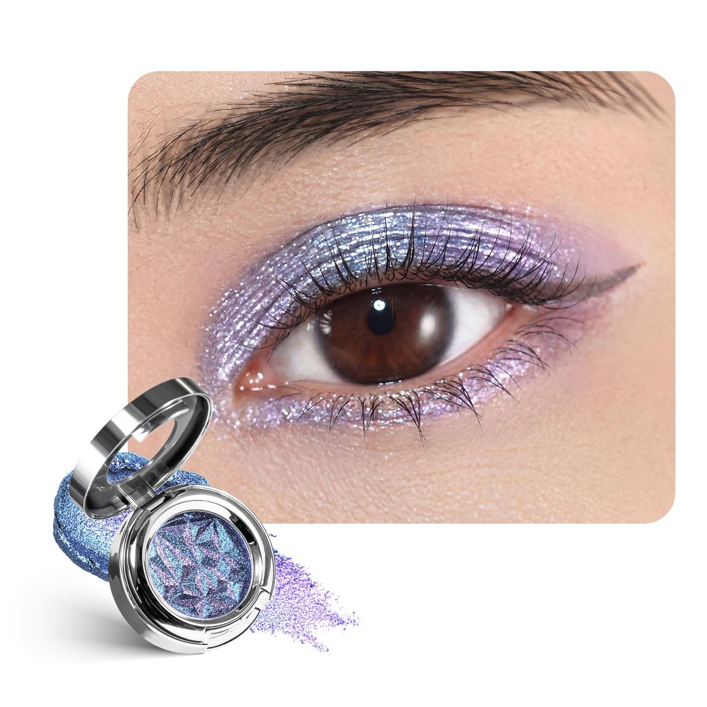 CHARMACY Multichrome Glitter Eyeshadow, Intense Color Shifting Creamy Eye Shadows, Highly Pigmented, Metallic Shimmer Eyeshadow #812