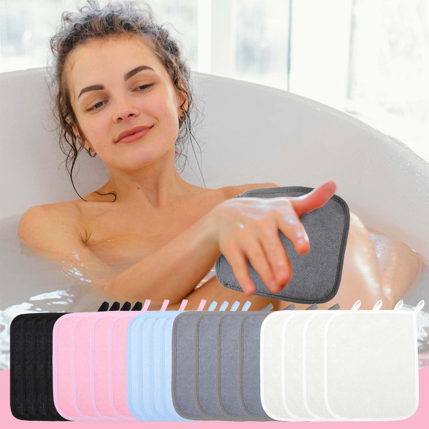 Molain 20 Pcs Exfoliating Washcloths, Double Sided Wash Cloths for Showering, Exfoliating body scrubber, Exfoliating Shower Towel for Women and Men