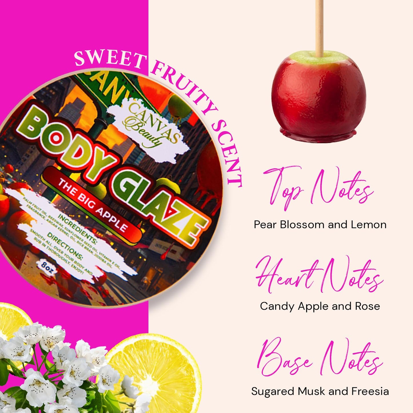 Canvas Beauty Body Glaze, Scent From Heaven – Sweet Cherries & Star Anise, Moisturizing Non-Greasy Body Butter for Women With Beeswax, Jojoba Oil, and Rice Bran for Soft and Glowy Skin