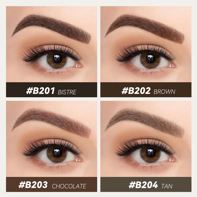 2Pcs MAANGE Eyebrow Pencil, Retractable Definer Dual-Sided Brow Brush,3D Long-lasting Smudge-Proof Eye Brow Pen Makeup, Fine Tip, Fills in Sparse Areas and Gaps,Brown-B202