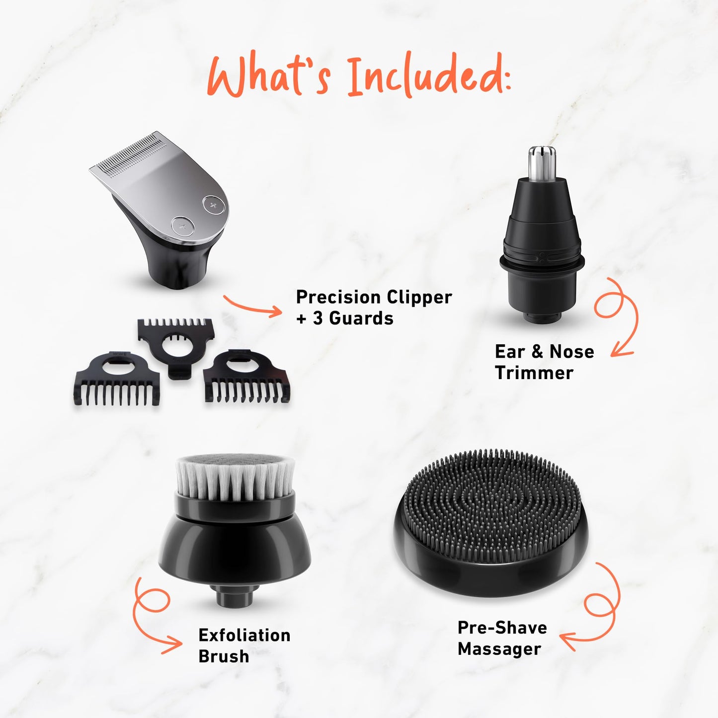 Groomie BaldiePro 7-Piece Grooming Attachment Kit for Head Shaver