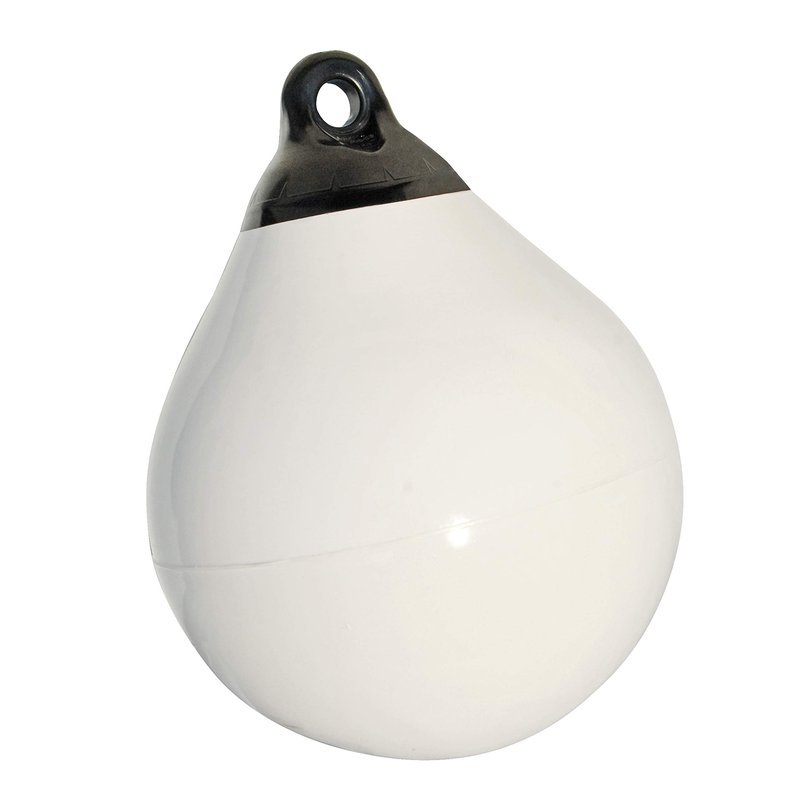 Taylor Made Tuff End Buoy, White (12") – Flexible, Strong, Marine-Grade Vinyl Buoy for 25-40 Foot Boats – Easy-to-use, Trivalve™ Inflates with Standard Ball Pump – 2020108080