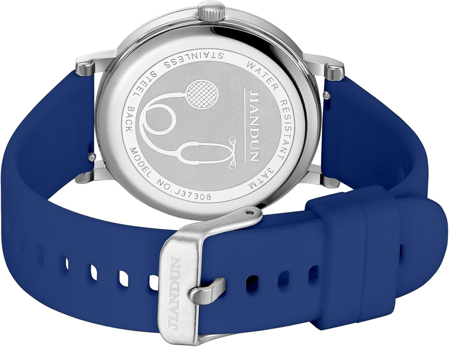 JIANDUN Waterproof Nurse Watch for Medical,Professionals,Students,Women Men, 24 Hour with Second Hand, Military Time Easy to Read Dial