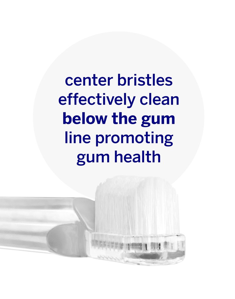 Supersmile New Generation Toothbrush w/Patented 45° Soft Nylon Bristles - Whitening Tooth Brush w/Ergonomic Handle Guarantees ADA Recommended Brushing Angle for Adults & Children (Clear), 2 Count