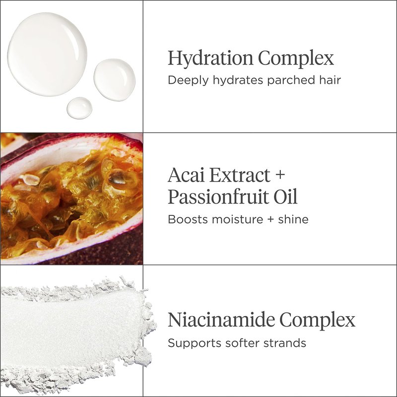 Briogeo Superfoods Acai + Passionfruit Lightweight Hydration Hair Mask | Protein-Free Deep Conditioning Treatment for Dry Hair | Vegan & Cruelty-Free | 8 fl oz