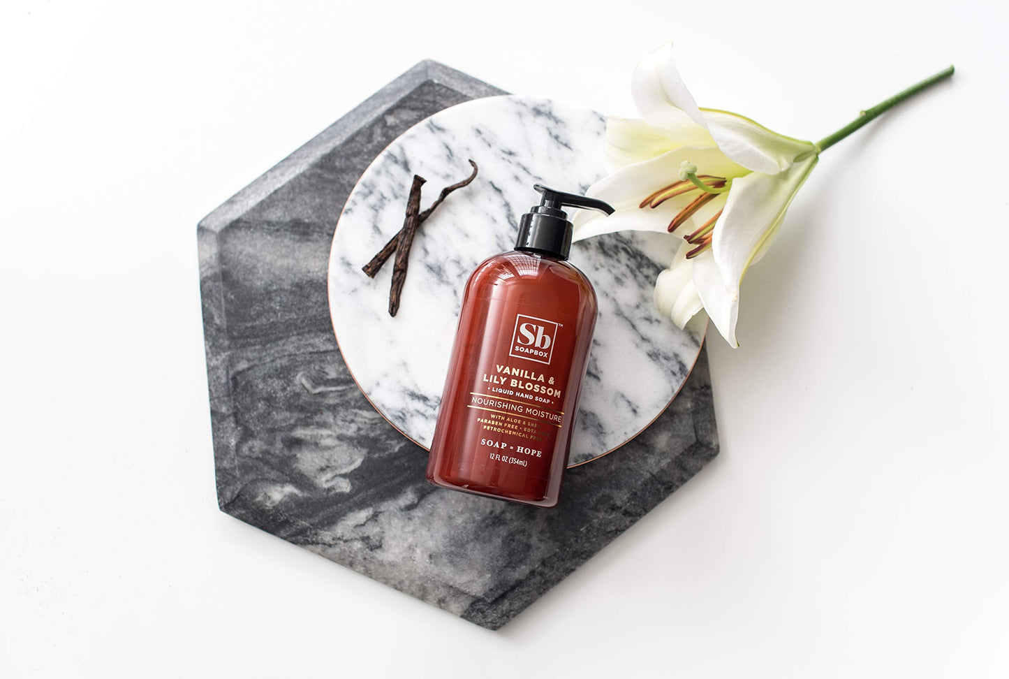 Soapbox Vanilla & Lily Blossom Liquid Hand Soap to Nourish & Add Moisture to Skin, Packed With Shea Butter to Lock-In Moisture - 1 x 340g