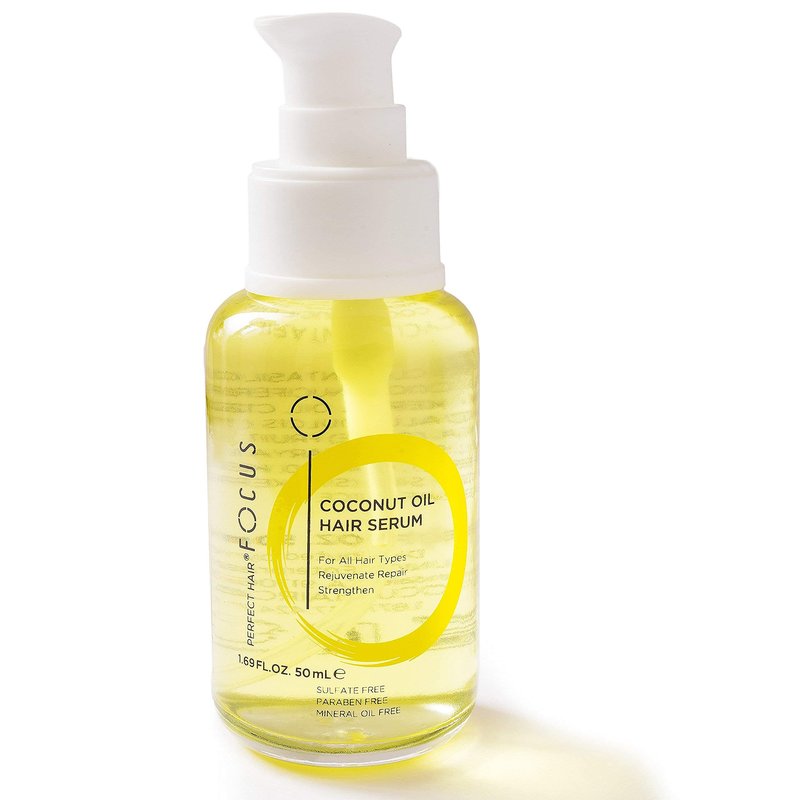Perfect Hair Coconut Oil Hair Serum - Natural Hair Oil Infused with Raw Virgin Olive Oil, Sweet Almond and Keratin - Smoothing Hair Oil for Frizzy, Dry & Damaged Hair - 50ml (1 Pack)