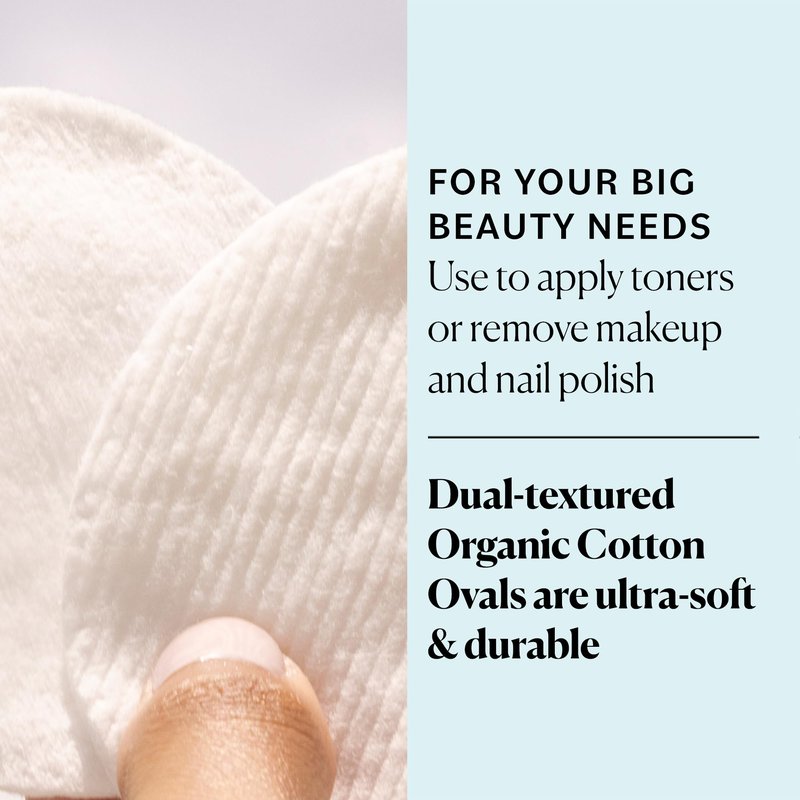 Sky Organics Organic Premium Cotton Large Pads for Makeup Removal, Cleansing, Toner Application, 100% Pure Organic Cotton with GOTS Certified, Dual Textured Design, 240 Count