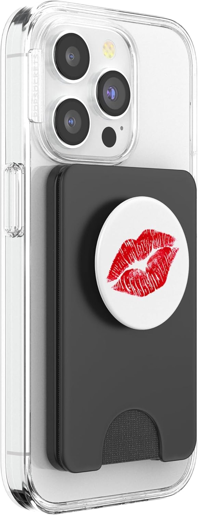 Red Lips Lipstick PopSockets PopWallet for MagSafe - Stylish Phone Grip & Stand