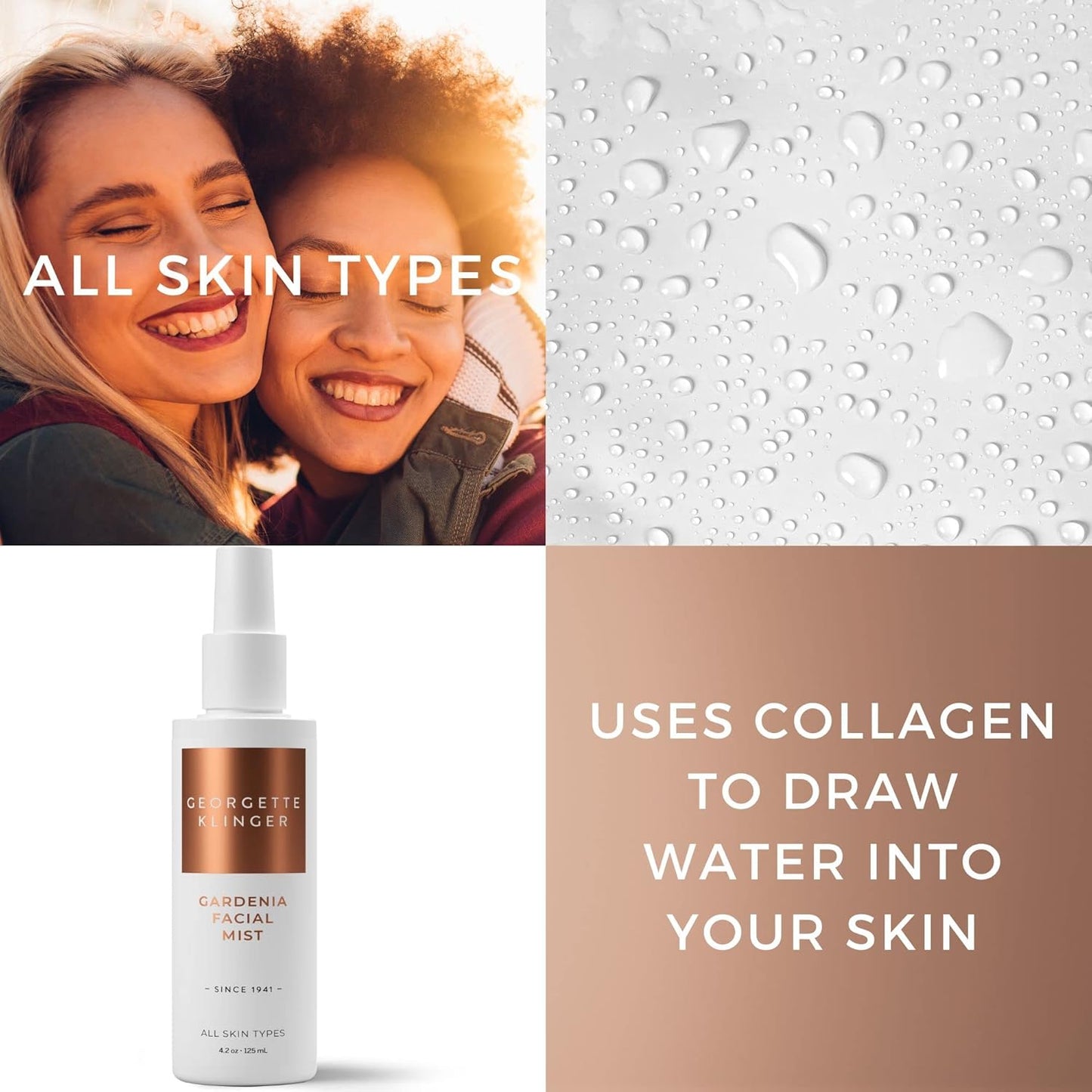 Gardenia Facial Mist - Collagen-Infused Hydrating Face Spray for Dewy, Smooth Skin | 4.2 oz