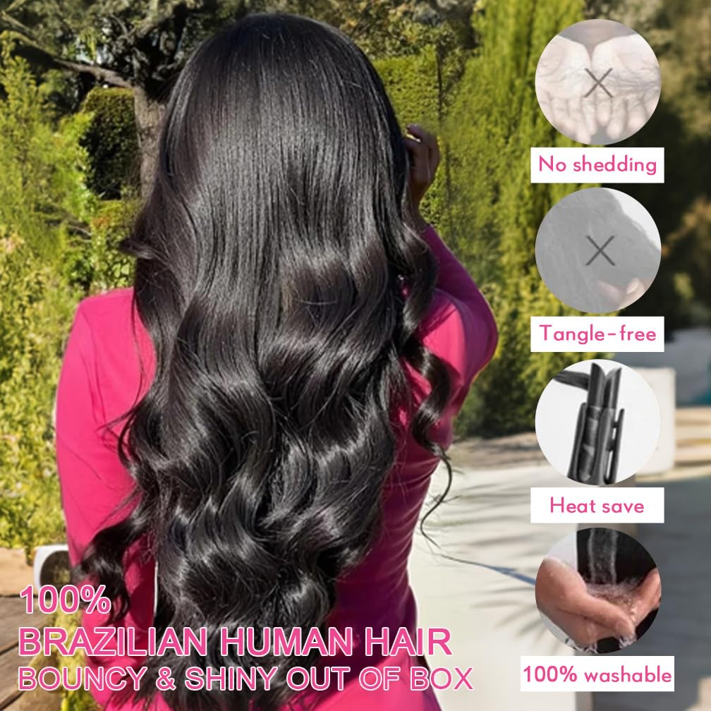 12A Body Wave Bundles Human Hair （14 14 14 inch） Human Hair Bundles 100% Unprocessed Brazilian Virgin Human Hair 3 Bundles Quick Weave bundles for Black Women Quick Weave Natural Color