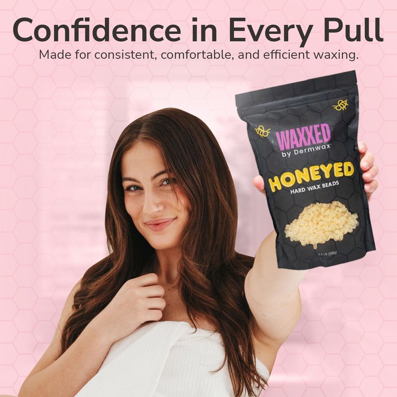 WAXXED Honeyed Hard Wax Beads 2.2LB – Fast Melt Low Temp Wax for Hair Removal – Golden Gel Wax Beads with Smooth Application & Clean Removal – Gentle for Sensitive Skin – Professional Salon & Home Use