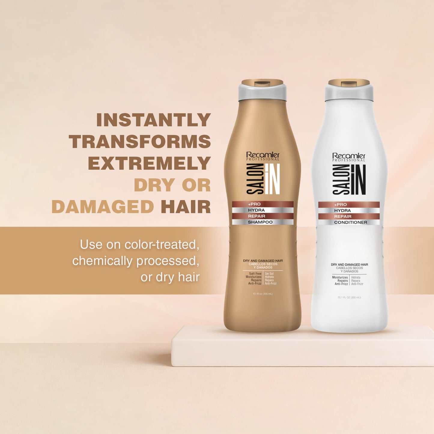 Salon In by Recamier | Hydra Repair Hair Shampoo | Moisturizing & Strengthening for Dry, Damaged Hair | 33.8. fl.oz / 1000 ml