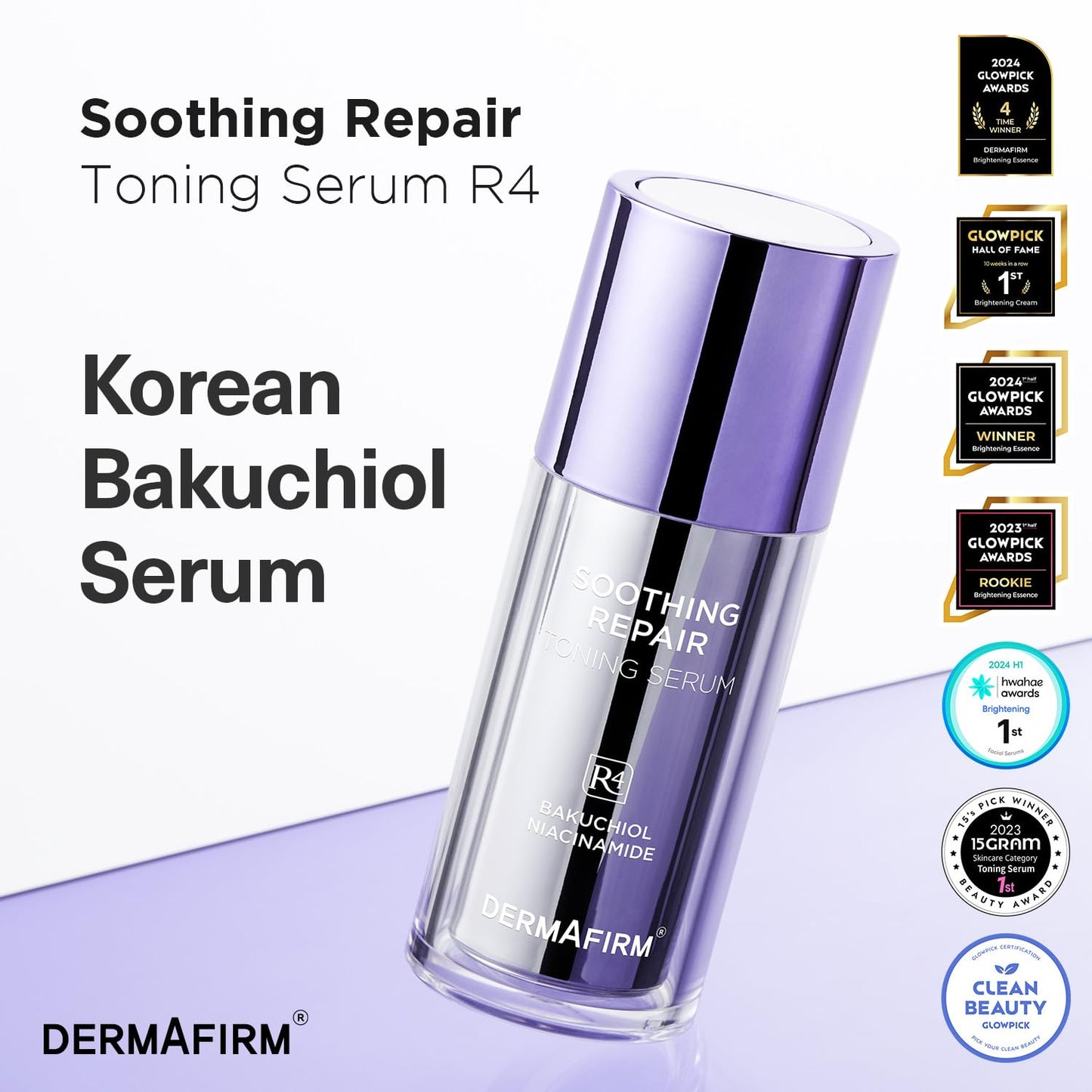 Bakuchiol Retinol Serum - Korean Skin Care with Niacinamide & Peptides | Soothing Toning Serum for Sensitive Skin