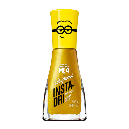Sally Hansen Insta-Dri Despicable Me Nail Polish | Quick Dry, Long Lasting, Streak-Free Shine | Opaque, Shimmery | 775 Going Mega | Metallic Gold Yellow Nail Color