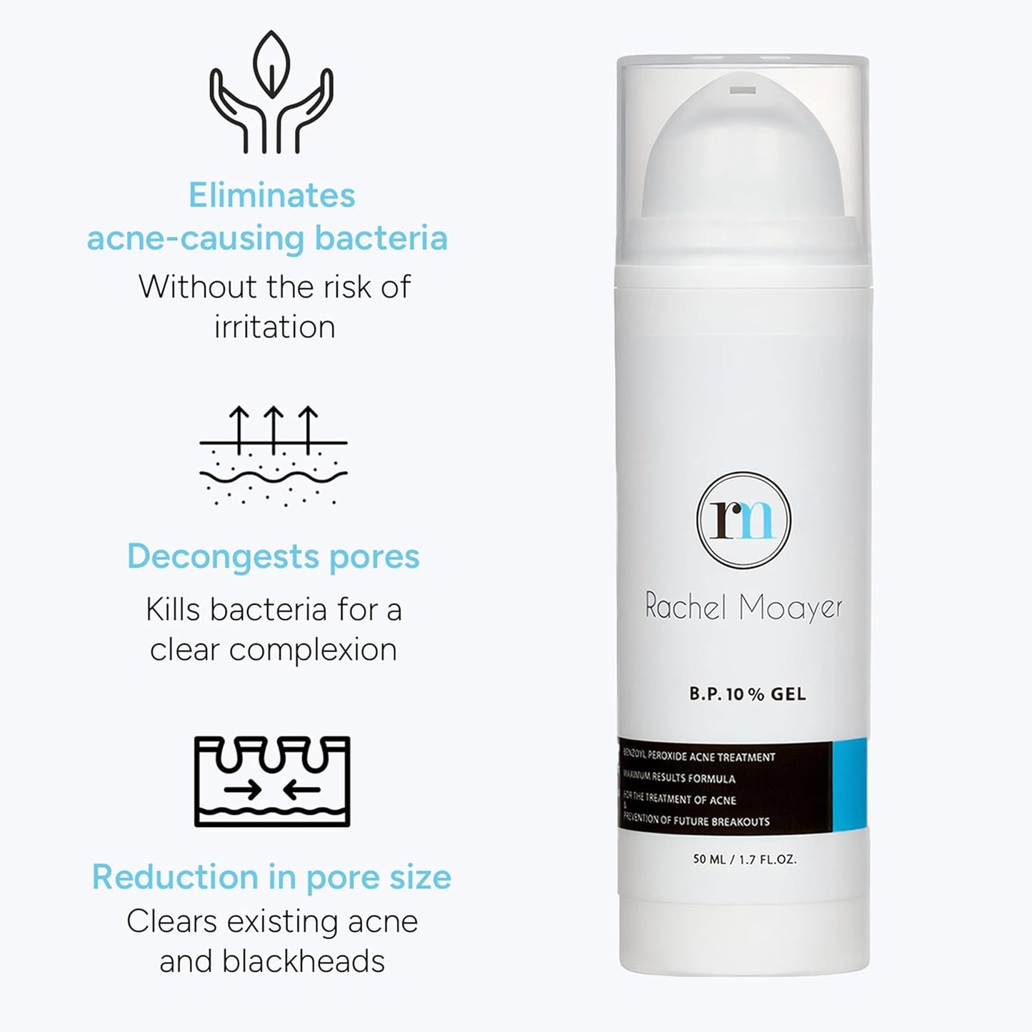 Benzoyl Peroxide Face and Body Gel 10% - Medical Grade Acne Treatment | Micronized Formula