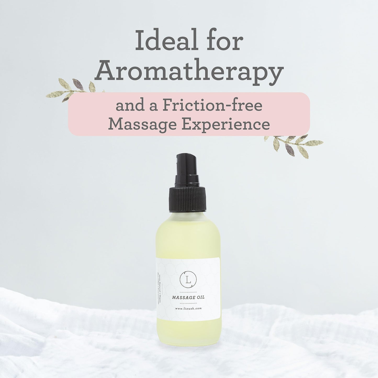Lizush Eucalyptus Massage Oil, Moisturizing Nourishing and Reviving Massage Oil for Silky Skin, 4 oz Pampering Body Oil for Men, Women, Natural, Vegan and Non GMO, Premium Oils Handmade in the USA
